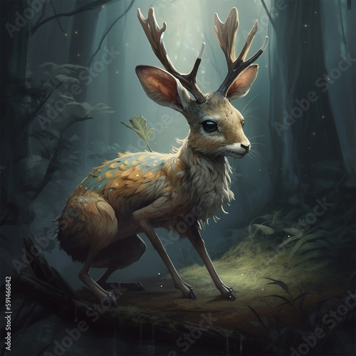 A deer with horns Generative AI
