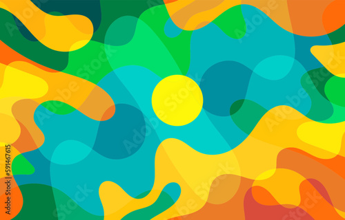 Colorful Groovy background design concept, abstract background