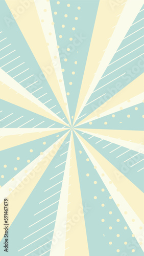 かわいいドットのサンバースト・集中線・放射線