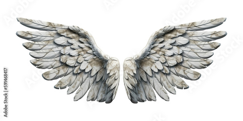Papier peint Stone wings isolated on transparent background - Generative AI