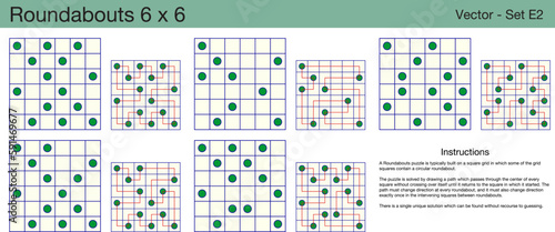 5 Roundabouts 6 x 6 Puzzles. A set of scalable puzzles for kids and adults, which are ready for web use or to be compiled into a standard or large print activity book.