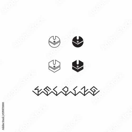

illustration consisting of an image of the welding process in the form of a symbol or logo