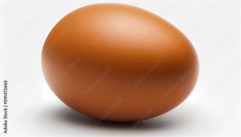 One round brown chicken egg. Generative Ai,