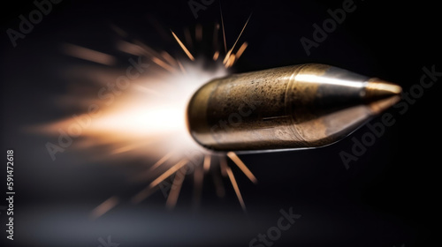 Foto Flying bullet created with generative AI technology