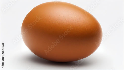 One round brown chicken egg. Generative Ai,