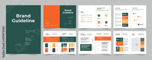 Brand guideline and 12 page brand guideline template.