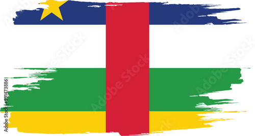Brush stroke flag of CENTRAL AFRICAN REPUBLIC