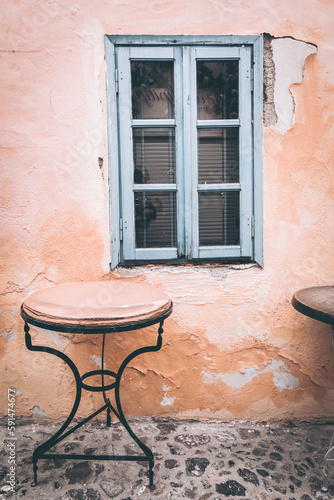 Outside traditional taverna in Fira, Santorini