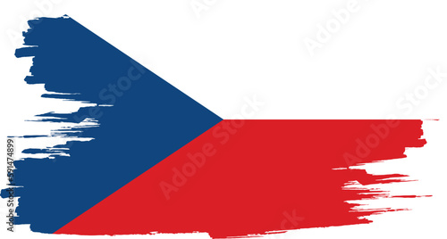 Brush stroke flag of CZECH REPUBLIC.