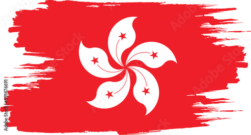 Brush stroke flag of HONG KONG