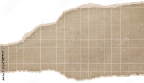 Scrapbook vintage torn paper. Old ripped Blanck for planner, notebook, journal