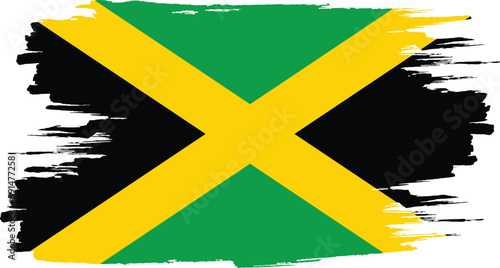 Brush stroke flag of JAMAICA