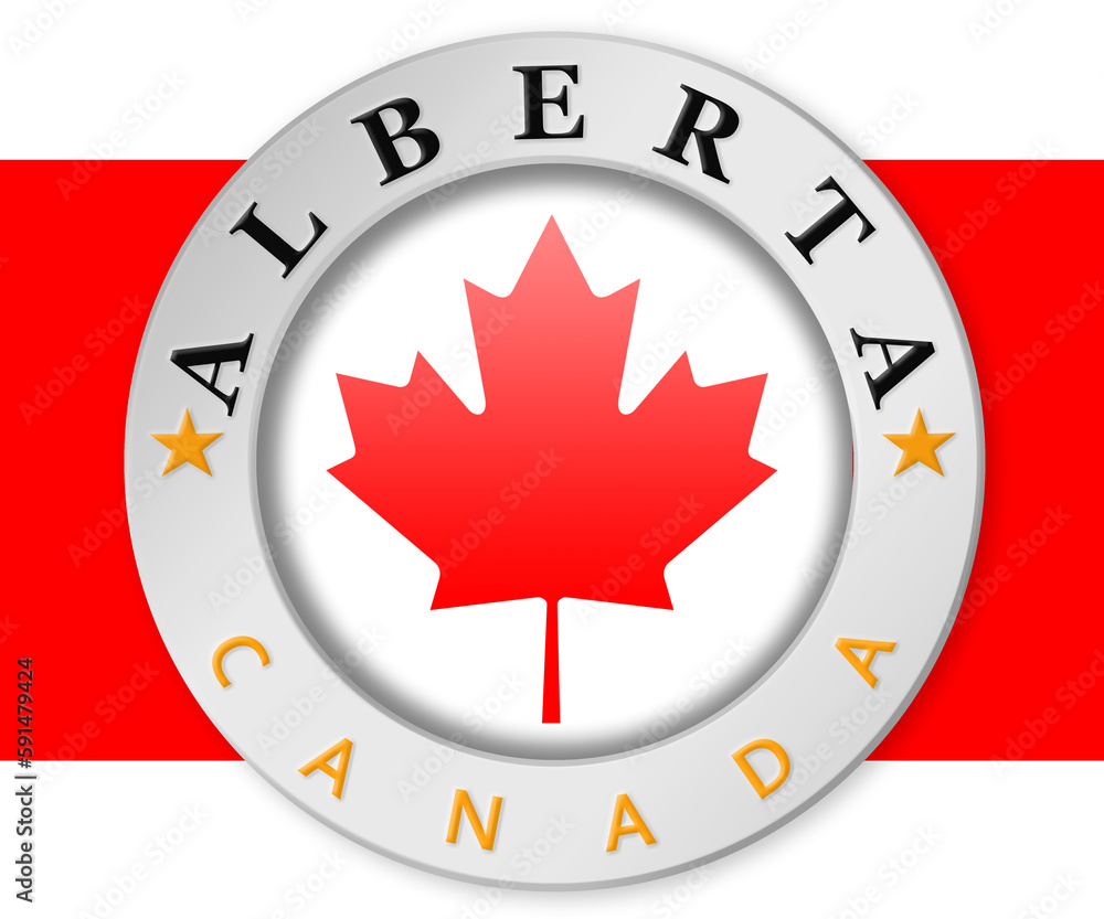 Silver badge with Alberta and Canada flag Silver badge with Alberta and Canada flag