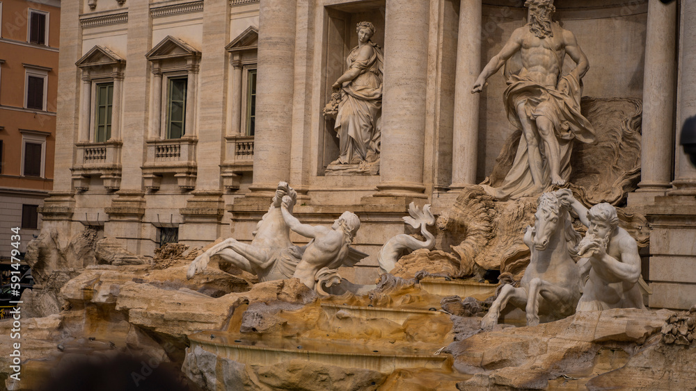 Obraz na płótnie fontanna uliczki rzym watykan zabytki spacer bolonia włochy piza w salonie