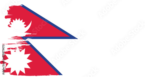 Brushstroke flag of NEPAL
