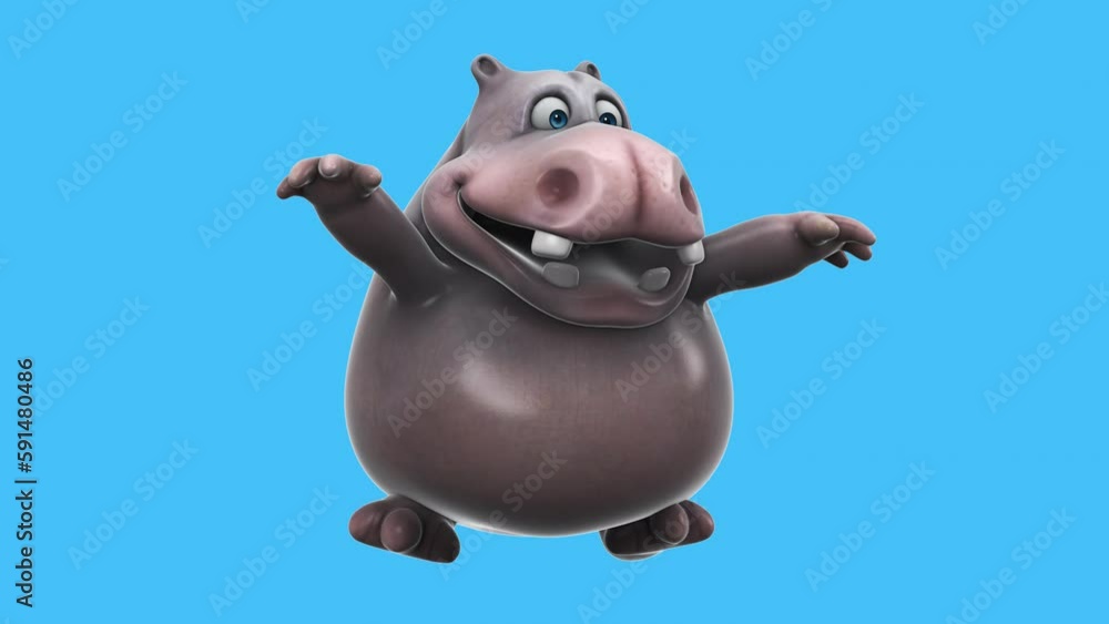 Fun 3D cartoon hippo dancing (with alpha channel included) Fun 3D cartoon hippo dancing (with alpha channel included)