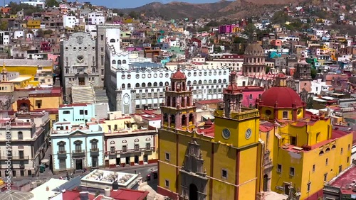 Downtown Guanajuato is a picturesque historic area of cobblestone streets, lively plazas, and colonial buildings; home to the city's famous cathedral and the impressive Alhóndiga de Granaditas. photo