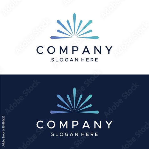 Creative colorful spark logo template design in modern style. Logotype for business, brand, celebration, fireworks, stars.