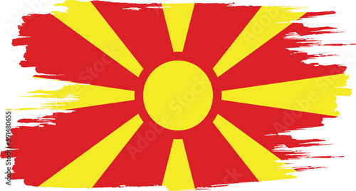 Brushstroke flag of NORTH MACEDONIA
