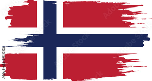 Brushstroke flag of NORWAY
