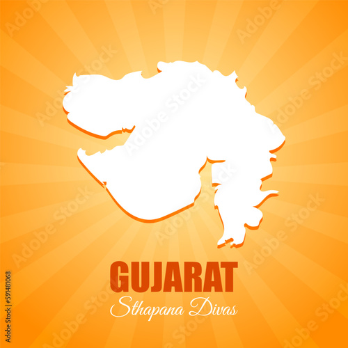 Vector illustration of Happy Gujarat Day greeting photo