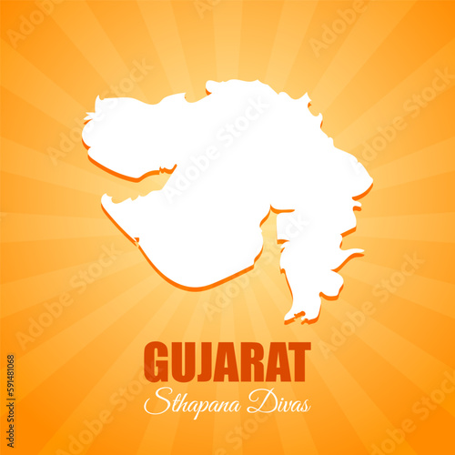 Vector illustration of Happy Gujarat Day greeting