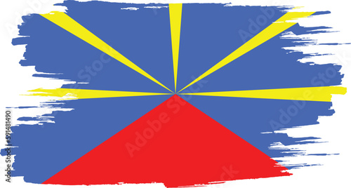Brushstroke flag of REUNION