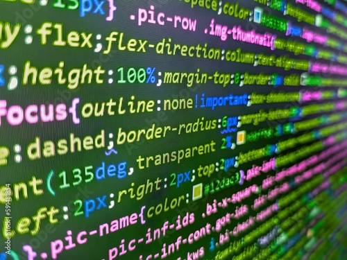 Data network hardware Concept. Software developer web program script. Coding cyberspace concept. . Developer working on program codes in office