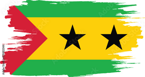 Brushstroke flag of  SAO TOME AND PRINCIPE