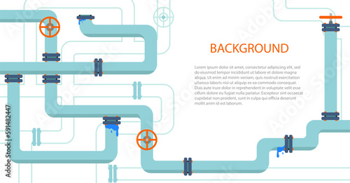 Web banner template with pipeline. Web banner