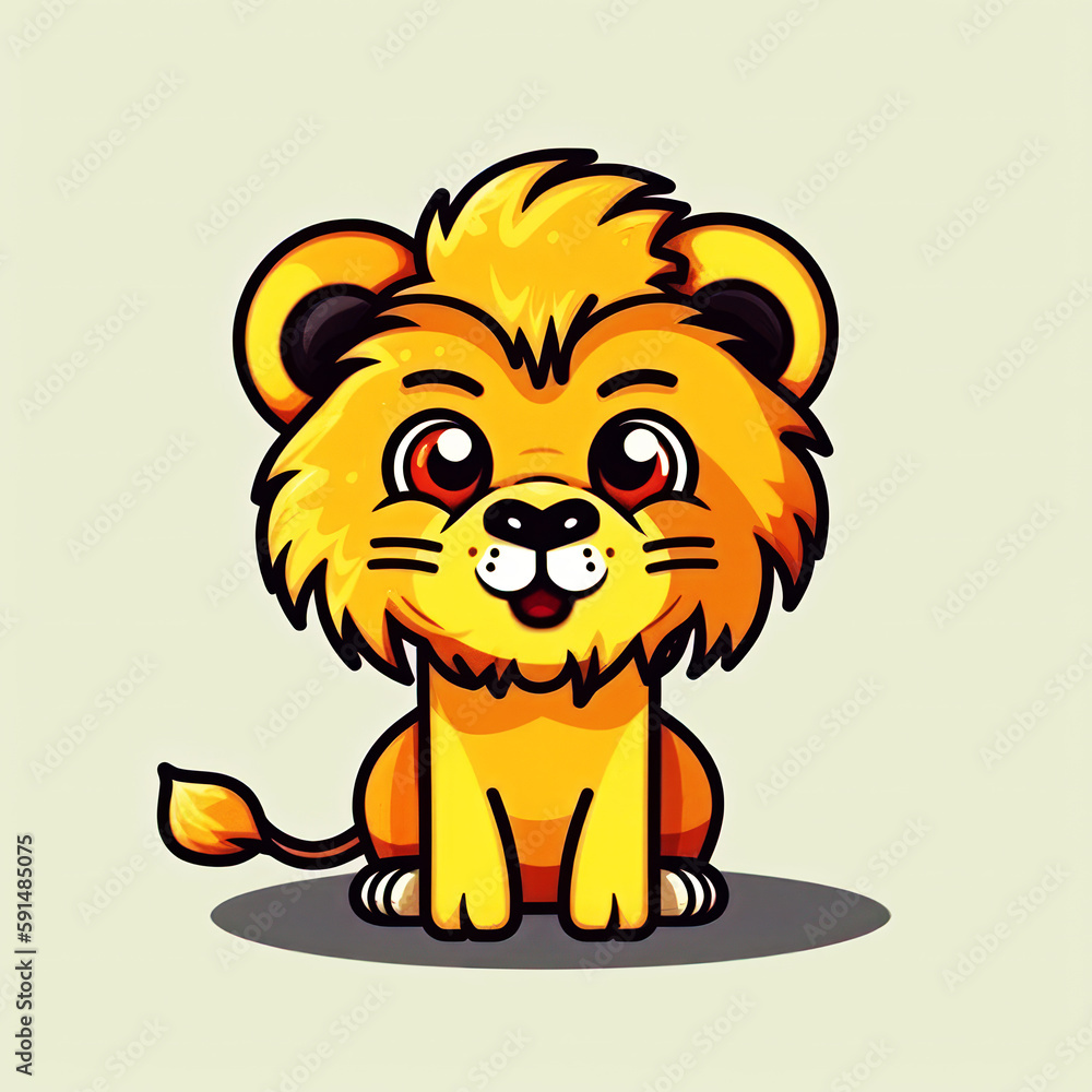 cartoon lion (Created with Generative Art Tools)