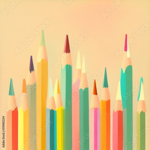 Colorful Pencils. Generative AI