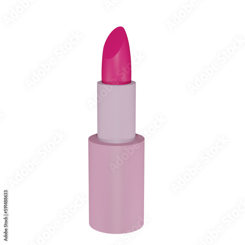 3d rendered illustration of a pink lipstick isolated on white