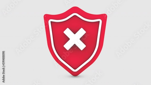 3D animation of Shield with decline icon