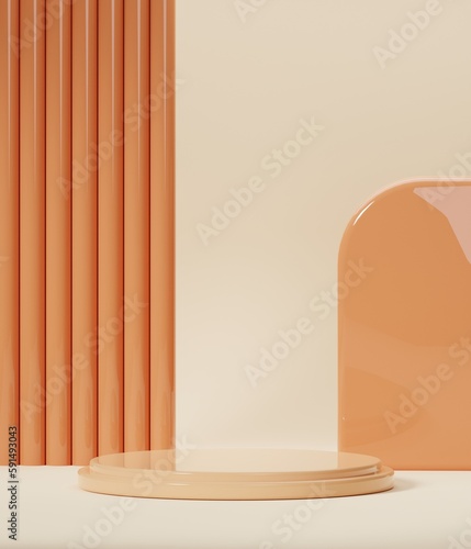 3D orange podium render
