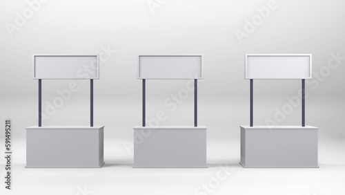 3D sale desk wrap advertising on a white background. 3d render illustration