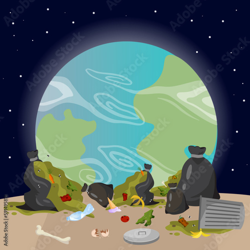 polluted planet earth ecology day space global night space