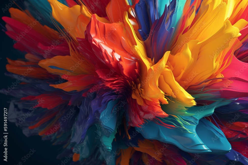 A colorful abstract design with bold, contrasting colors, Generative AI