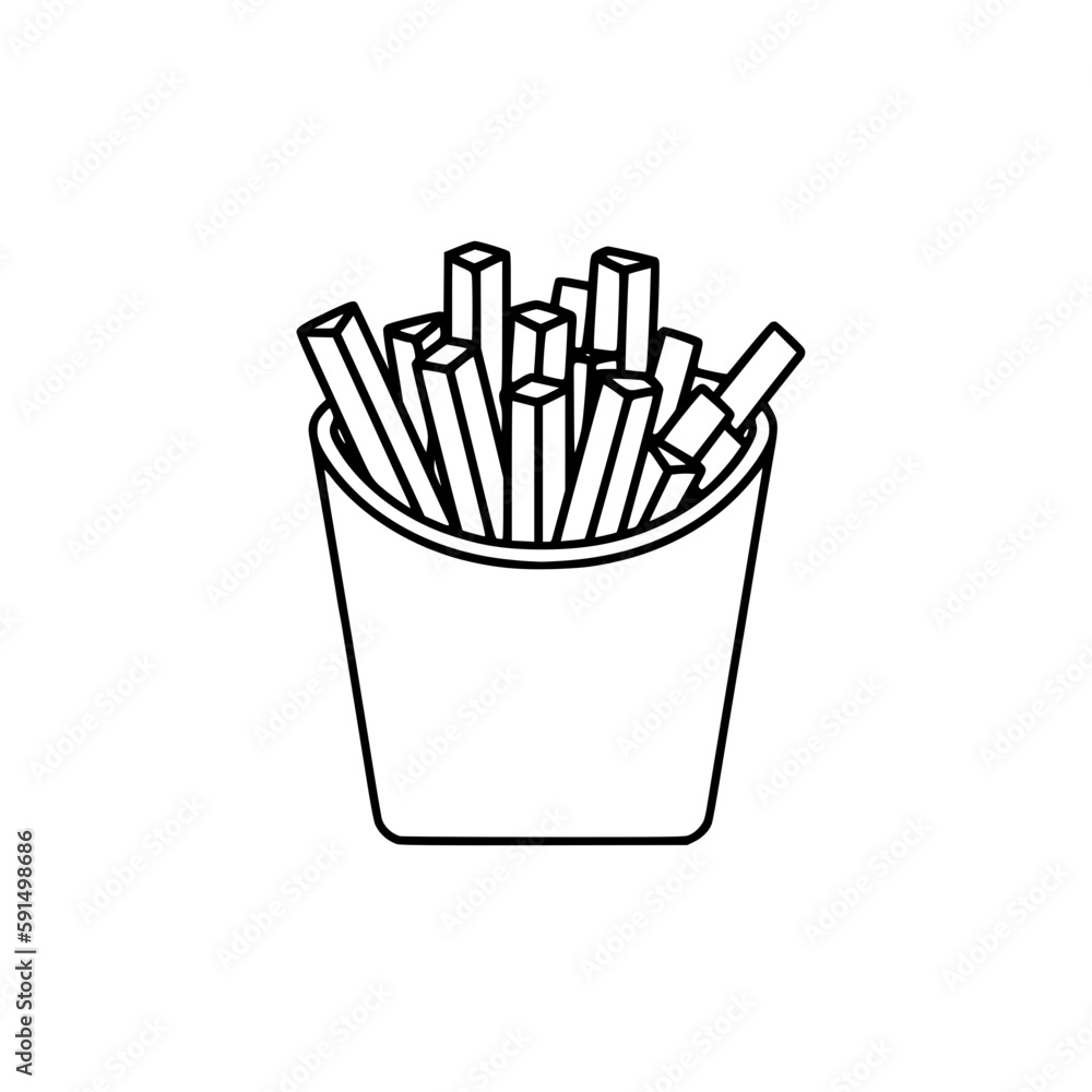 French fries vector illustration isolated on transparent background