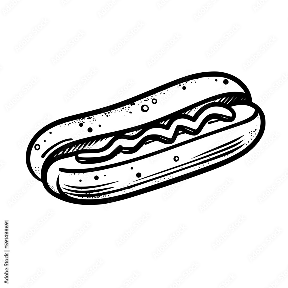 Hotdog vector illustration isolated on transparent background Hotdog vector illustration isolated on transparent background