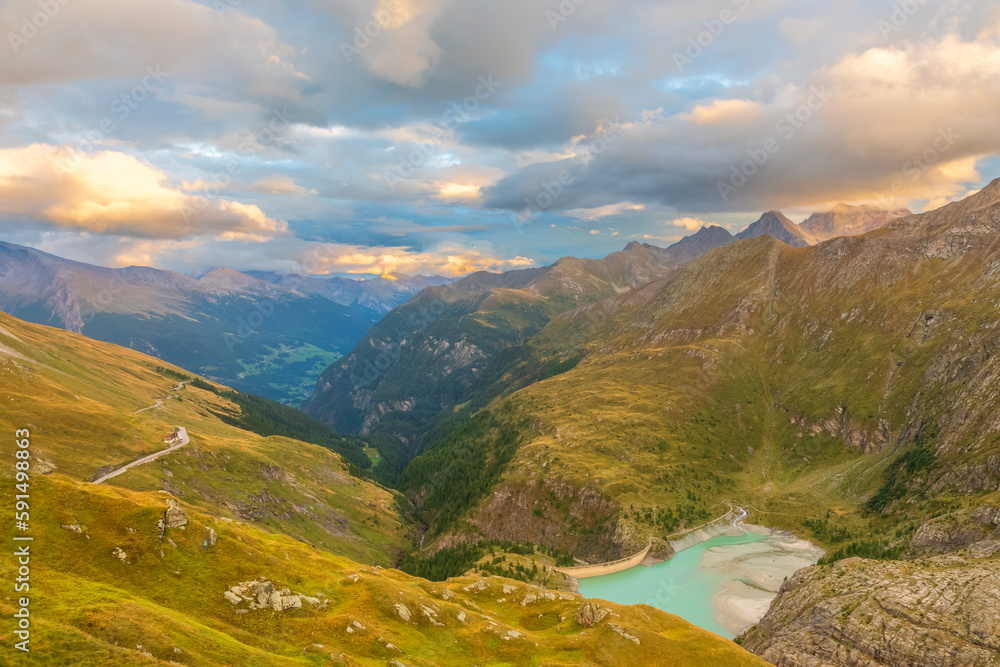 Austria, Salzburger Land, Scenic landscape of Hohe Tauern National Park at dusk Austria, Salzburger Land, Scenic landscape of Hohe Tauern National Park at dusk