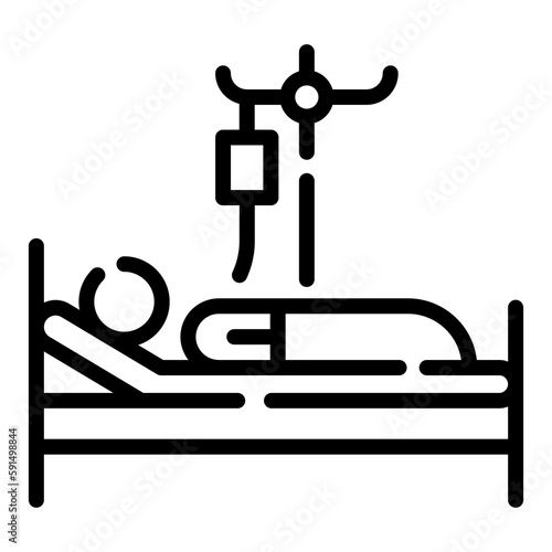 Patient lying on bed and treatment with drip photo