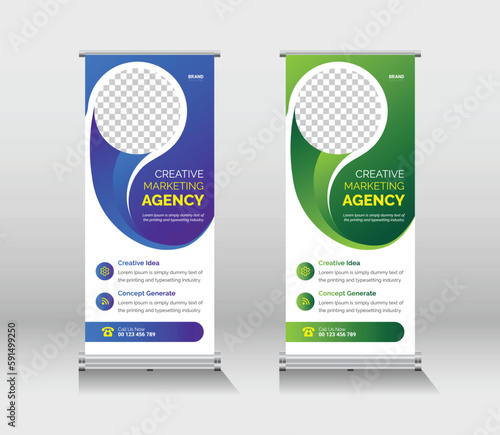 Corporate business roll up signage banner design template (ID: 591499250)