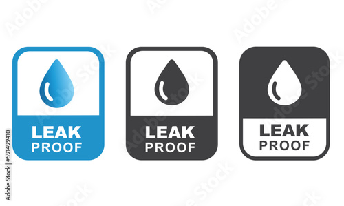 "Leak Proof" - vector, sticker, information sign.