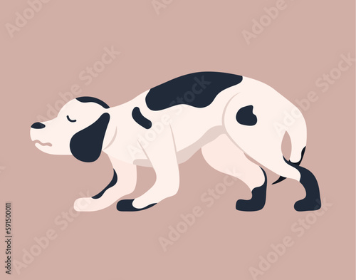 Concept Dog body language. A charming flat vector illustration created for web use  featuring an engaging cartoon concept on a white background. Vector illustration.