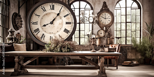 Interior vintage backgrounds decor antique was Dep'd - generative ai