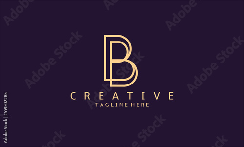 Luxury B Letter Logo Design. Modern minimalistic creative B letter initial icon vector template. Premium logo with golden design. Elegant corporate identity.