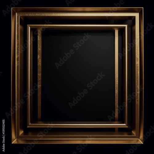 Golden Frame Luxury Background Mockup. Generative AI