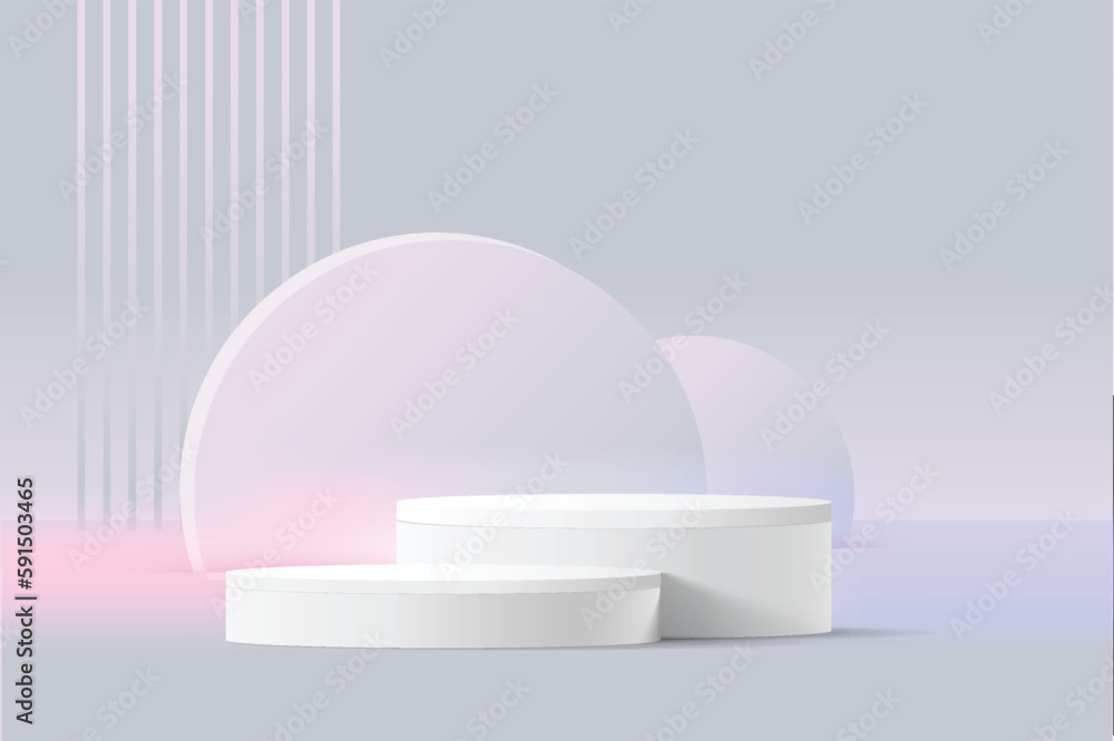 Minimalistic Showcase: Round Podium on Soft Pastel Tones - Perfect for Product Presentation Minimalistic Showcase: Round Podium on Soft Pastel Tones - Perfect for Product Presentation