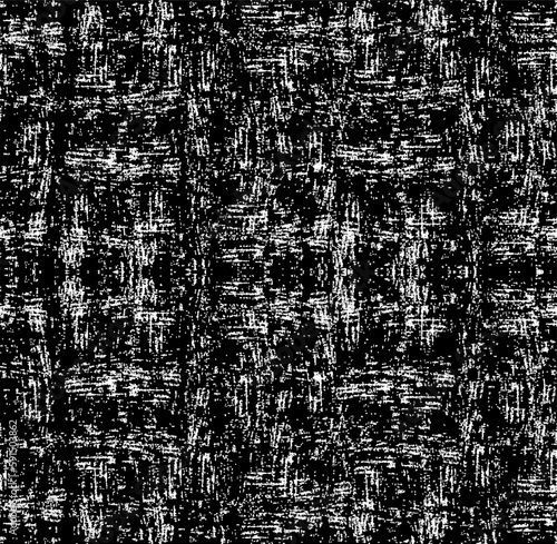 Black and white seamless pattern with texture. Small white pieces on black background.